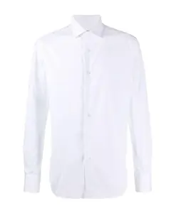 Белая хлопковая рубашка приталенного кроя Xacus, белый