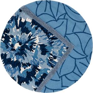 Ковер SAFAVIEH, 153 x 153 см, Fifth Avenue Collection, Blue & Ivory, ручной работы, современный абстрактный текстурированный из новозеландской шерсти, идеален для помещений с высокой проходимостью в гостиной, спальне (FTV127M)