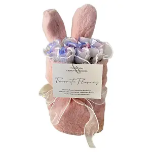 Плюшевая кукла с заячьими ушками высота 35см ZOCO, розовый