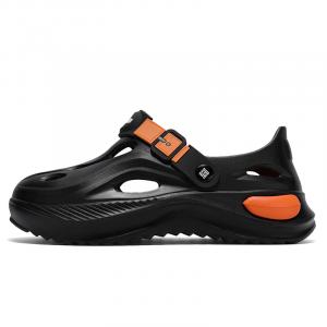 12345 Клоги мужские черно-оранжевые, цвет Black Orange