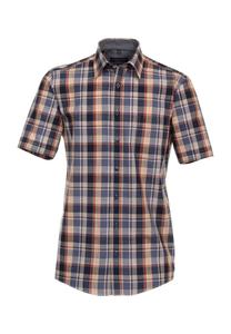 Рубашка повседневная, комфортного кроя, короткий рукав, воротник Кент, мужская CASAMODA, синий