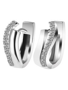 Adeliás Женские серьги - серьги-кольца на шарнирах из серебра 925 пробы с кубическим цирконием в серебре