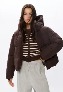 Зимняя куртка-пуховик с капюшоном Stradivarius, Mottled Brown