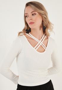 Джемпер SLIM FIT LELA, кремовый