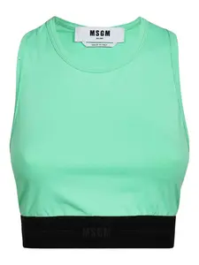 Топ с эластичным поясом Msgm, зеленый