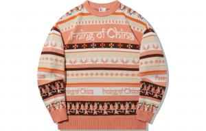 Джемпер Unisex Sunset Orange Jacquard LiNing, оранжевый