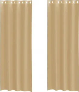 Шторы из вуали с люверсами, 2 шт., песочного цвета vidaXL