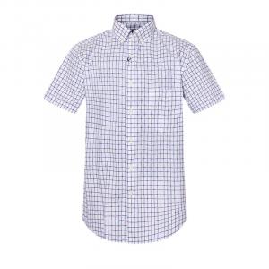 Paul & Shark Мужская яхтенная рубашка белая основа с синими и фиолетовыми полосками