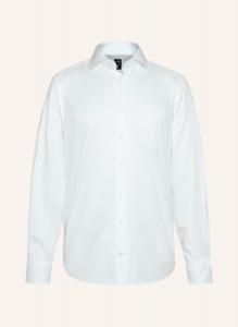 Комфортная рубашка с длинными рукавами и воротником-акулой van Laack, белый