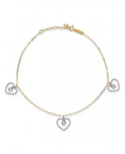 Браслет в форме сердца из 14-каратного желтого и белого золота Macy's, Tt Gold