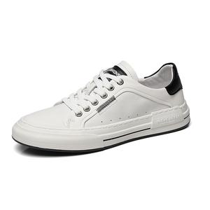 Влагоотводящие, износостойкие, легкие, дышащие, нескользящие, низкие мужские кроссовки для скейтбординга SENJIALUO, White Black