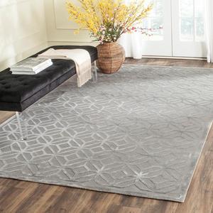 Ковер SAFAVIEH, 275 x 366 см, Tibetan Collection, Slate, ручной работы ар-деко геометрический из вискозы и шерсти, идеален для помещений с высокой проходимостью в гостиной, спальне (TB425B)