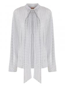 Блузка из ламе с воротником-стойкой Missoni, серебряный