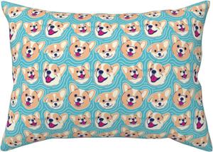 Pevtufa Чехол на подушку с принтом головы корги Cute Corgi Head