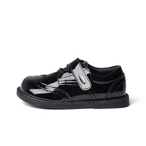 Противоскользящие, износостойкие, дышащие, легкие, низкие детские кожаные туфли для детей Snoffy, черный