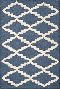 SAFAVIEH Cambridge Collection ковер 61 x 92 см Navy/Ivory CAM137G ручной работы марокканский треллис премиальная шерсть