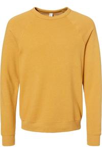 Толстовка BELLA + CANVAS из флисовой губки с круглым вырезом и рукавами реглан, цвет heather mustard