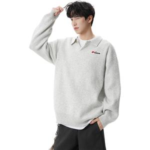 Свитер Unisex Lapel Thickened Others WARRIOR, cloud yarn серый (diy badge)