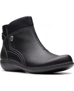 Женские ботинки Clarks Ashland Mabel Flat кожаные с контрастной отстрочкой, черный