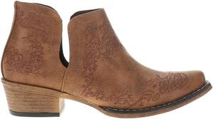 Женские ботинки ROPER Ava с вышивкой, скошенный носок, повседневные, на низком каблуке 1-2, коричневые