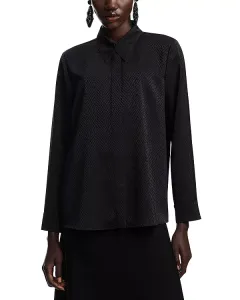 Рубашка с принтом «шеврон» Emporio Armani, черный