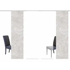 Раздвижные шторы MADERAS на липучке, комплект из 4 шт., ВxШ: 245x60 см, включая крепежные аксессуары Home Wohnideen, кремовыйово-белый