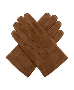 Замшевые перчатки с вышитым логотипом. Moschino, коричневый