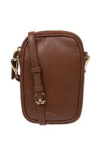 Сумка для телефона через плечо из кожи наппа Alaina Pure Luxuries London, коричневый