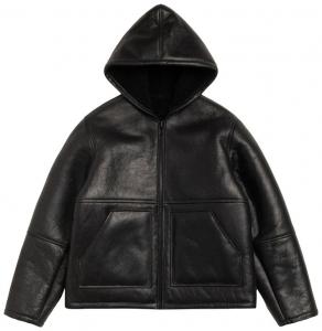 Куртка Stussy с капюшоном и меховой отделкой, черная