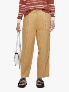 Свободные укороченные брюки из чистого льна SISLEY, Beige