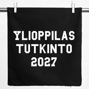 Наволочка Huuraa Ylioppilastutkinto 2027 Выпускной Финляндия Подарок 40x40см Черный хлопок Ylioppilastutkinto 2027 Подарок Hellweg Druckerei