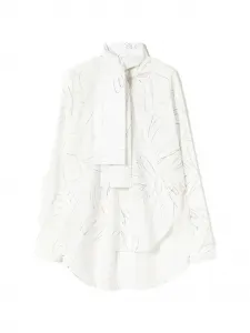 Блузка с цветочным принтом Plan C, белый