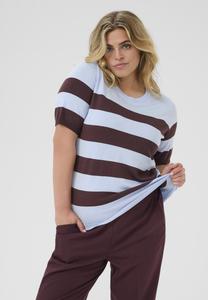 Футболка Kaffe Curve STRIPED, Windsurfer Fudge Wide Stripe/Light-Blue Denim