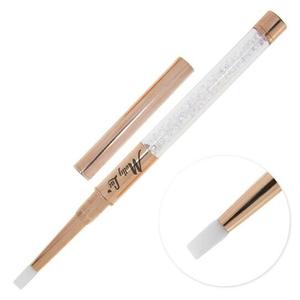 Силиконовая кисточка для втирания пудры и украшения ногтей, Золотая роза с цирконами, Золото № 1 MollyLac, Molly Lac