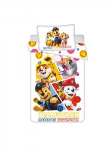 Детское постельное белье - пододеяльник 100х135 см и наволочка 40х60 см разноцветные Paw Patrol