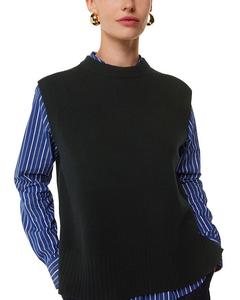 Шерстяная майка без рукавов Whistles, черный