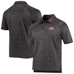 Мужская рубашка-поло с регланами Colosseum Heathered Black Ohio State Buckeyes, цвет Osu Charco