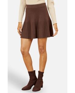 Женская вязаная плиссированная мини-юбка Yumi, Brown