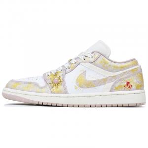 Jordan Женские износостойкие винтажные баскетбольные кроссовки Air 1, розово-золотые