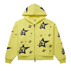 Худи Sp5der Double Layer 5 Star Zip 'Yellow', желтый