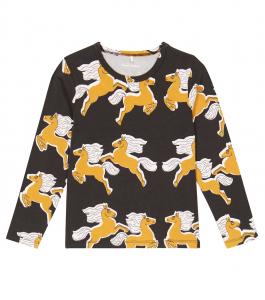 Топ из хлопковой смеси с принтом Mini Rodini, черный