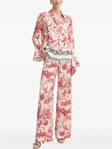 Рубашка с длинными рукавами и цветочным принтом SIMONA CORSELLINI, красный