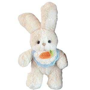 Милый кролик спокойной ночи длинноухий заяц исцеляющий компаньон партнёр для сна пушистая хлопковая кукла PANGPANGLONG, Goodnight Bunny+Bib