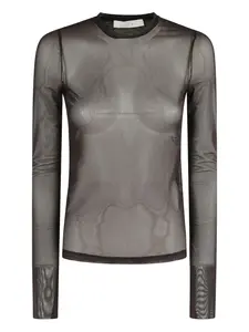 Сетчатый топ с длинными рукавами Tela, коричневый