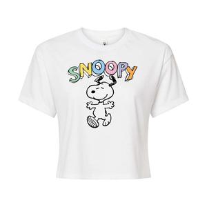 Укороченная футболка с рисунком Peanuts Snoopy для детей Junior's Licensed Character, белый