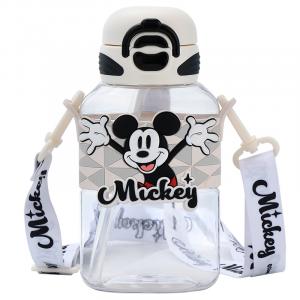 Летняя бутылка для воды, стакан с двойной соломинкой, милый мультяшный дизайн 700 мл Disney, Mickey Mouse [Double Drink Version/Tritan High Temperature Resistant Material]