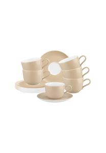 Чашки кофейные Seltmann Weiden Liberty Pure Colors с Блюдцеми, 260 мл, 6 штук, бежевый