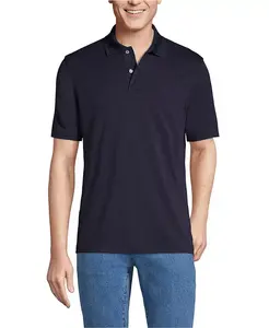 Мужская короткая поло из полиэстера Lands' End, синий