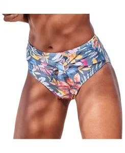 Женский купальник-бикини с высокой талией и цветочным принтом LASCANA, серый