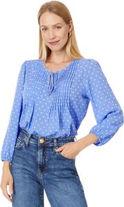 Женская блузка в крестьянском стиле с цветочным принтом от Tommy Hilfiger, French Blue/Ivory